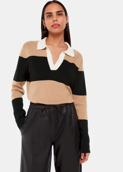 Whistles + Stripe Rugby Knitted Shirt