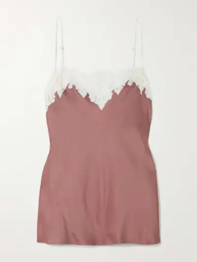Lace-Trimmed Satin Camisole