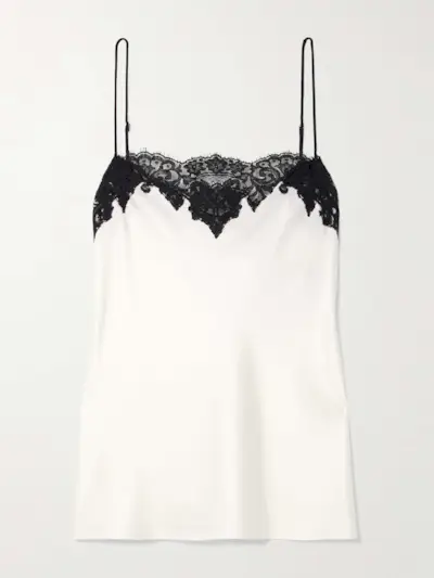 Lace-Trimmed Satin Camisole