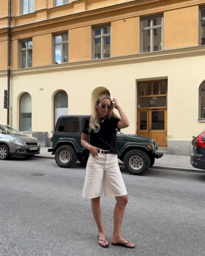 How to wear denim shorts