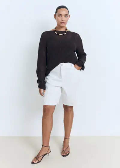 High-Waist Straight-Fit Denim Shorts - Women | Mango United Kingdom