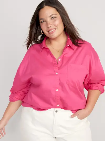 Old Navy + Oversized Poplin Boyfriend Shirt for Women