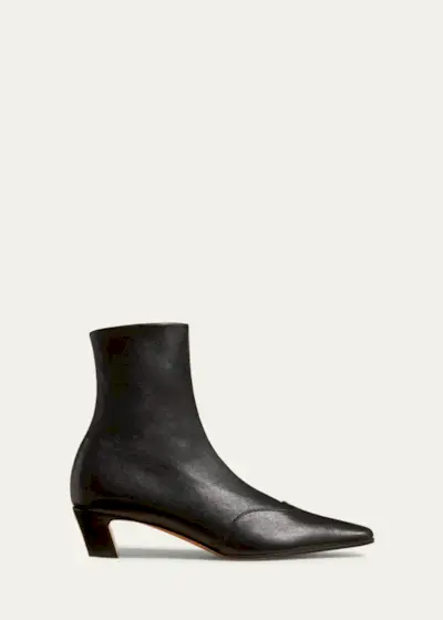 Nevada Stretch Leather Ankle Booties
