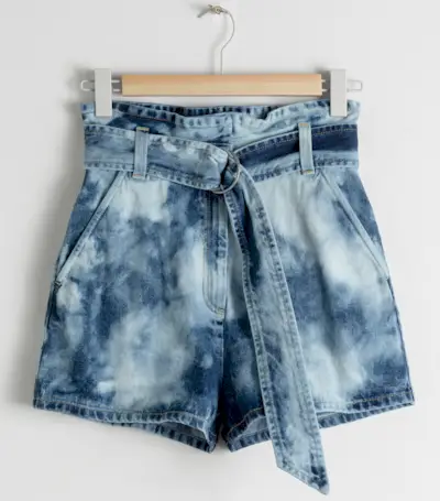 & Other Stories + Tie Dye Organic Cotton Denim Shorts
