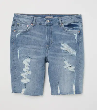 H&M + Knee-length Denim Shorts