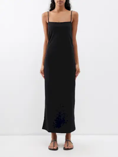 Raey + Square-Neck Cotton-Blend Jersey Slip Dress