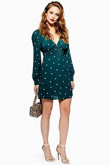 Topshop + Spot Ruched Minidress