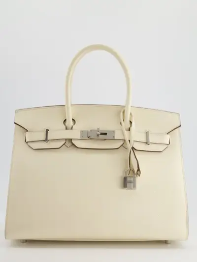 Hermès + Birkin Verso Bag 25 Retourne in Trench, Bougainvillea Interior Togo Leather With Palladium Hardware