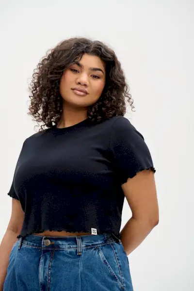 Lucy & Yak + Greta Top: Organic Cotton in Black