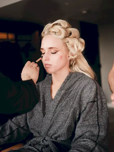 Hailey Van Lith getting her makeup done before the 2025 WNBA Draft.