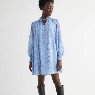 & Other Stories + Relaxed A-Line Balloon Sleeve Mini Dress