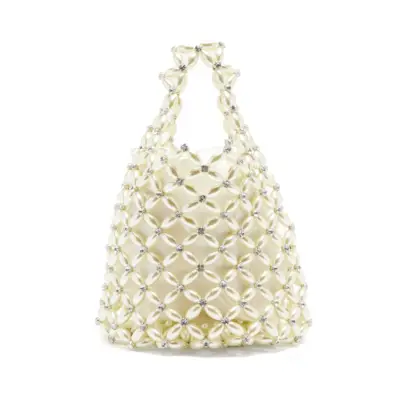 Simone Rocha + Faux Pearl & Crystal Beaded-Net Bag