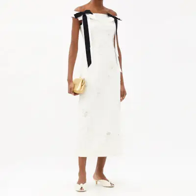 Erdem + Angelique Crystal-Embellished Chantilly-Lace Dress