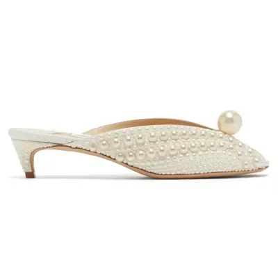 Jimmy Choo + Samantha 35 Faux Pearl-Embellished Mules