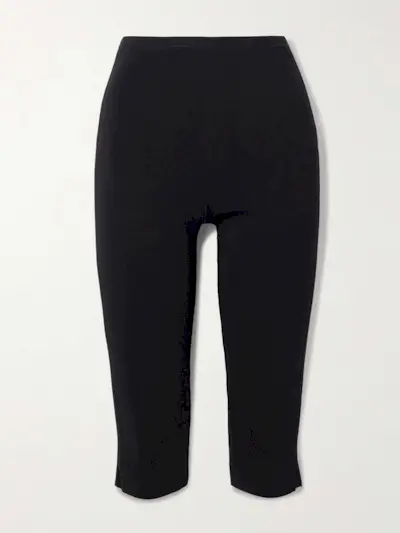 Cropped Crepe Slim-Leg Pants