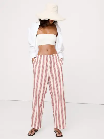Cotton Poplin Pull-On Pant