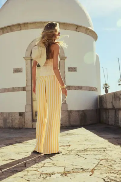 Wide-Leg Drawstring Pants