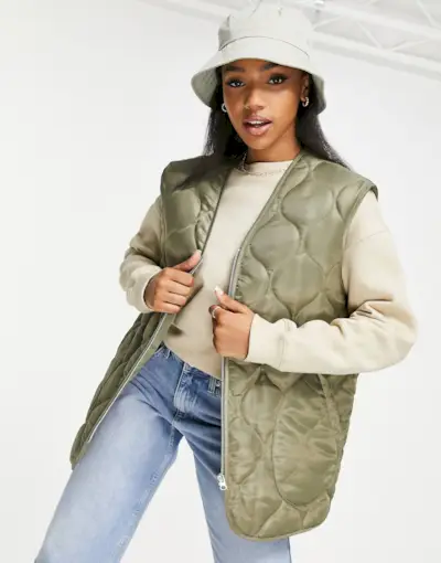Asos Design + Nylon Onion Quilted Vest