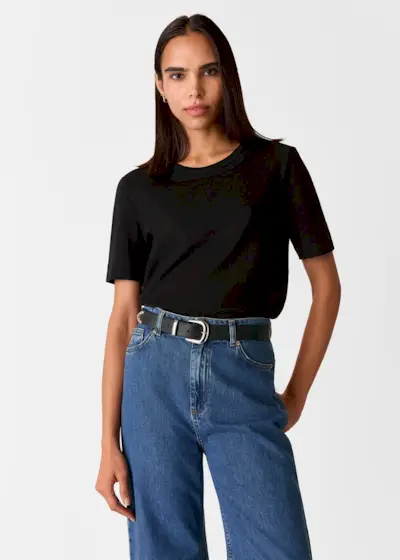 Black Rosa Double Trim T-Shirt