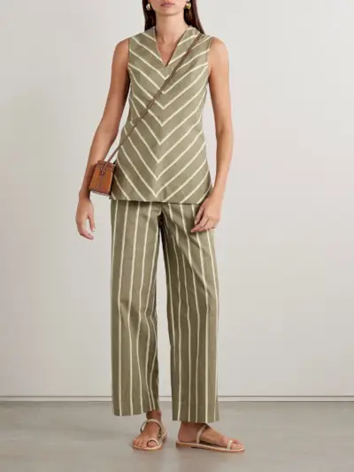 Faithfull Marteret striped cotton and linen-blend tank