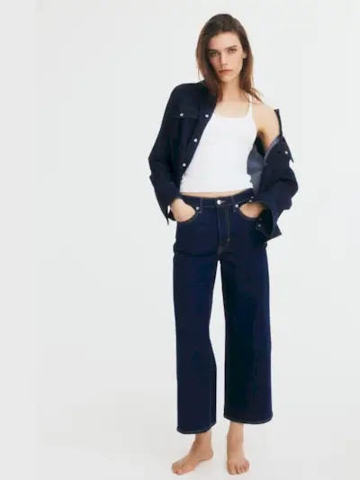 H&M Wide High Cropped Jeans