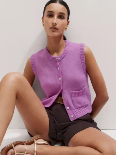 Me+Em Lofty Button-Front Vest