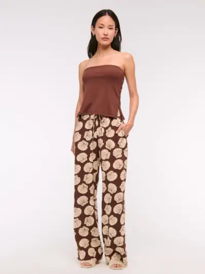 Abercrombie & Fitch Linen-Blend Pull-On Pant