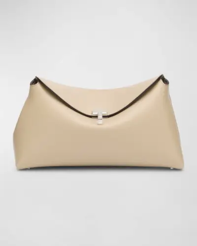T-Lock Leather Clutch Bag