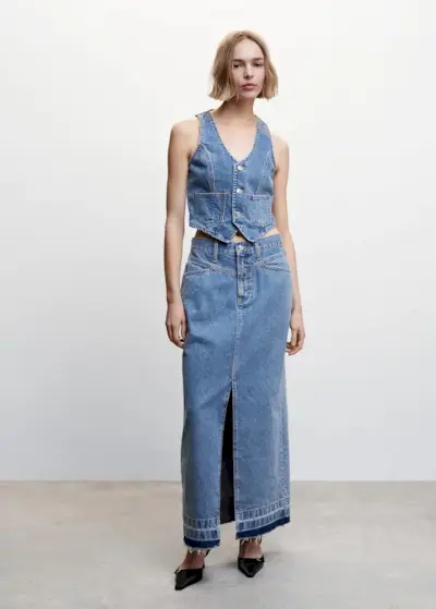 Mango + Denim Long Skirt