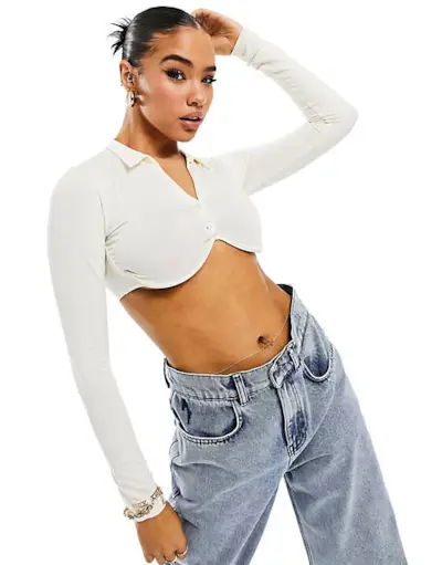 AsYou + Underwired Crop Polo Top