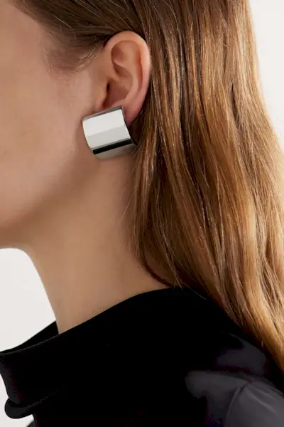 KHAITE Julius small silver-tone earrings