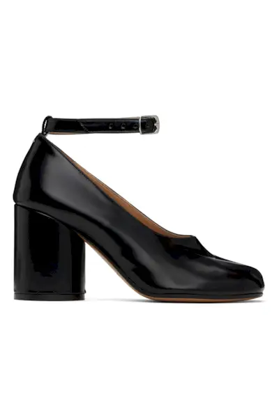 MAISON MARGIELA Black Tabi Leather Heels
