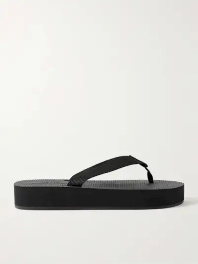 Dune Cotton-Blend Grosgrain Platform Flip Flops