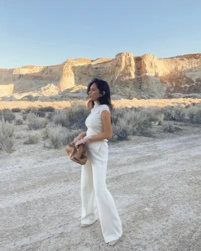 An image of influencer @marianna_hewitt wearing Loro Piana.