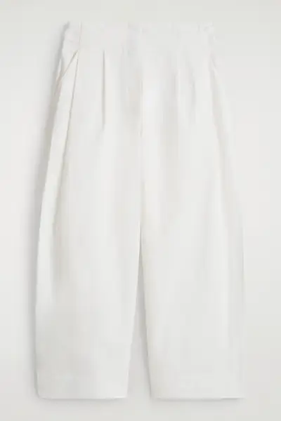 Cotton Barrel-Leg Pants