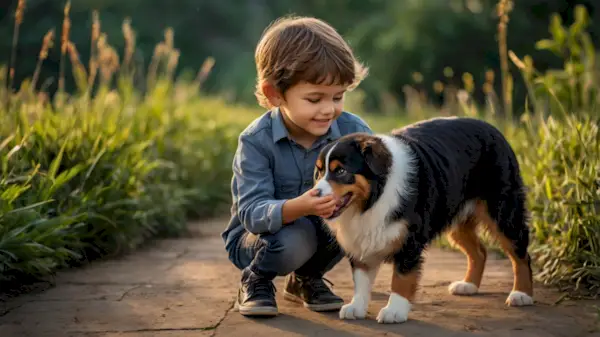 kid with dog