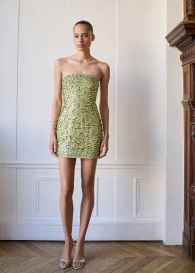 MANGO, Strapless Crystal Dress