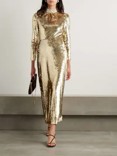 Jena Embellished Silk-Trimmed Tulle Midi Dress