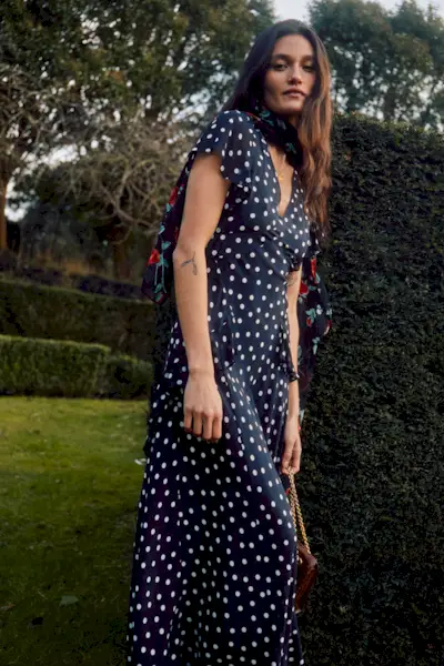Rixo Evie polka dot dress