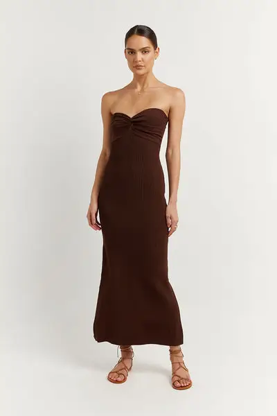 Dissh + Anika Dark Choc Knit Midi Dress
