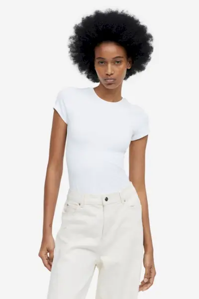 H&M + Fitted Microfiber T-Shirt